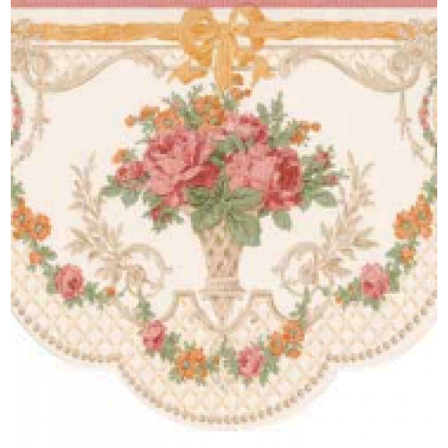 🔥 Free download Pink Floral Scalloped Wallpaper Border [500x500] for