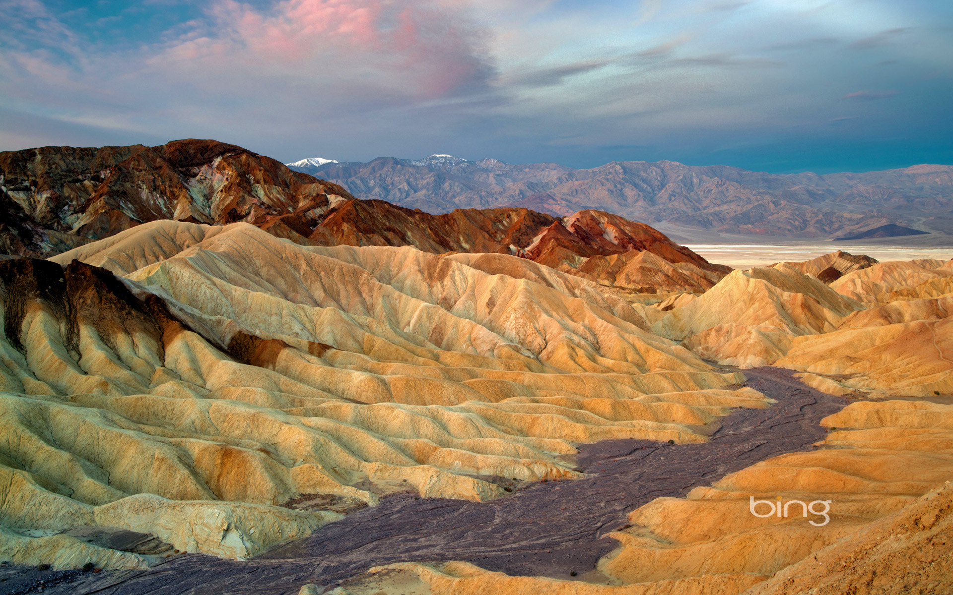 View of eroded cliffs from Zabriskie Point Death Valley National Park