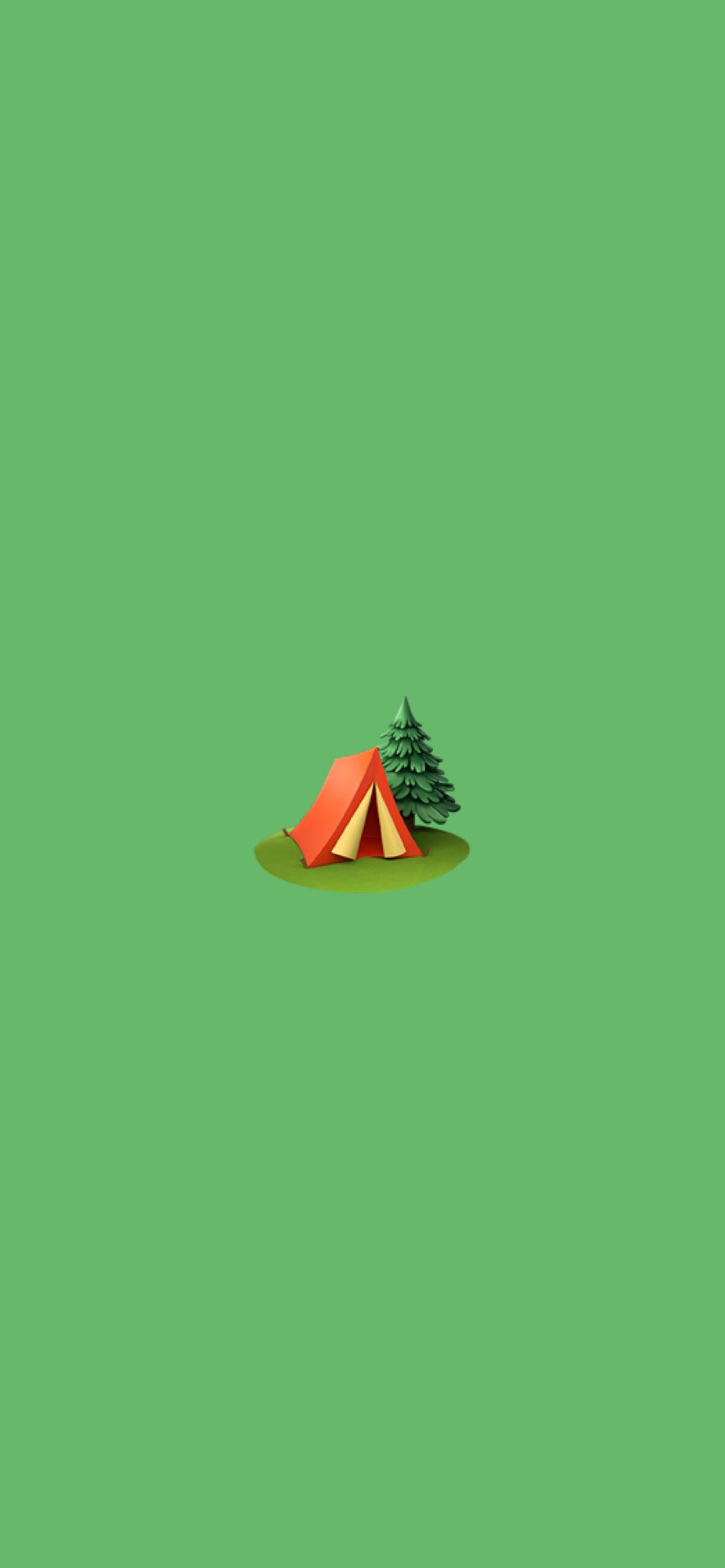 Minimalist Emoji Wallpaper With Camping Beach Desert iPhone