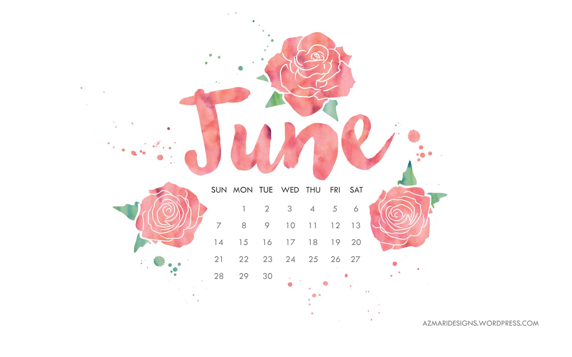 Free download June 2015 Desktop Wallpaper Calendar DIY for Lifes