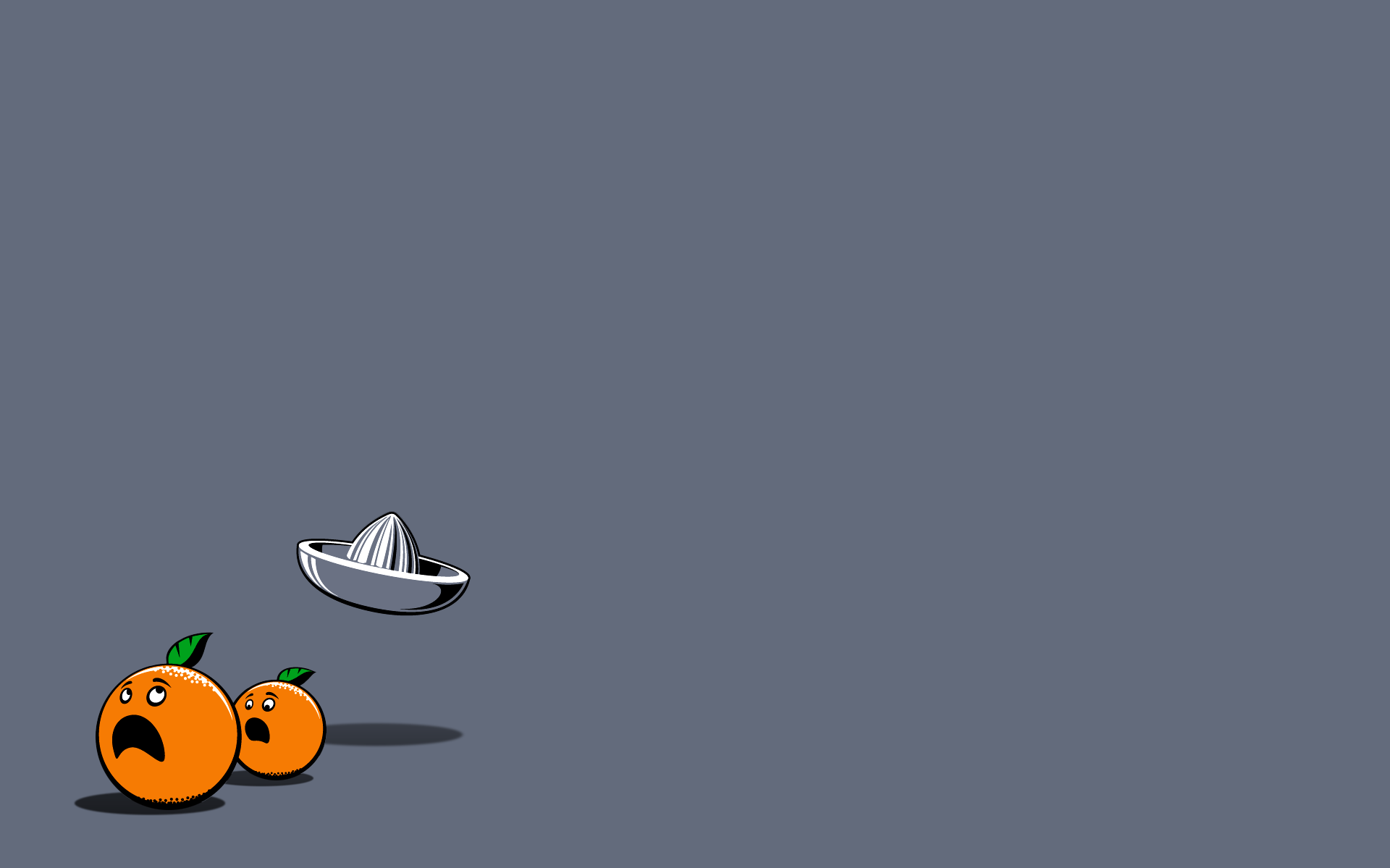 Orange Oranges Fun Art Grey Background Wallpaper