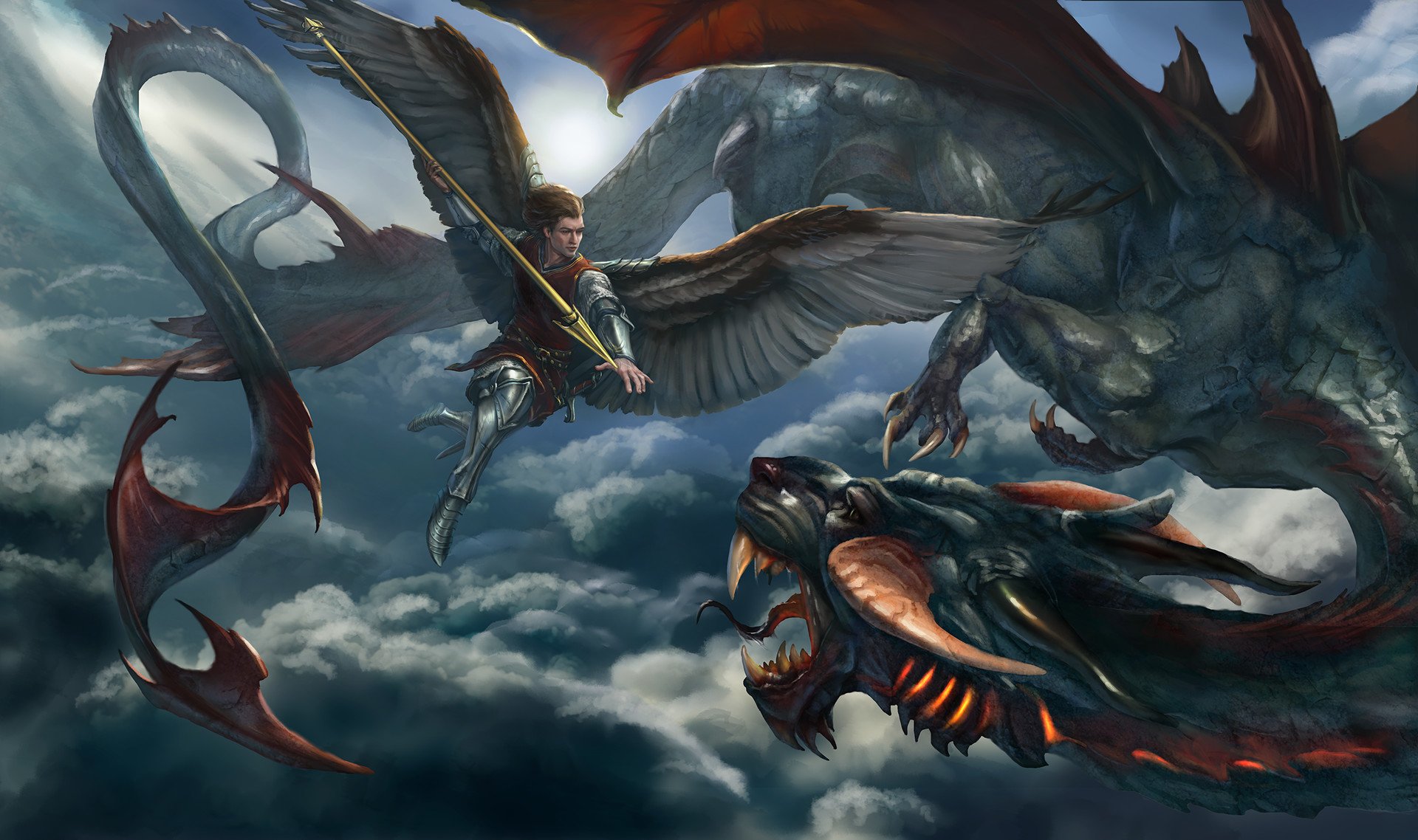 Saint Michael Vs Dragon HD Wallpaper Background Image