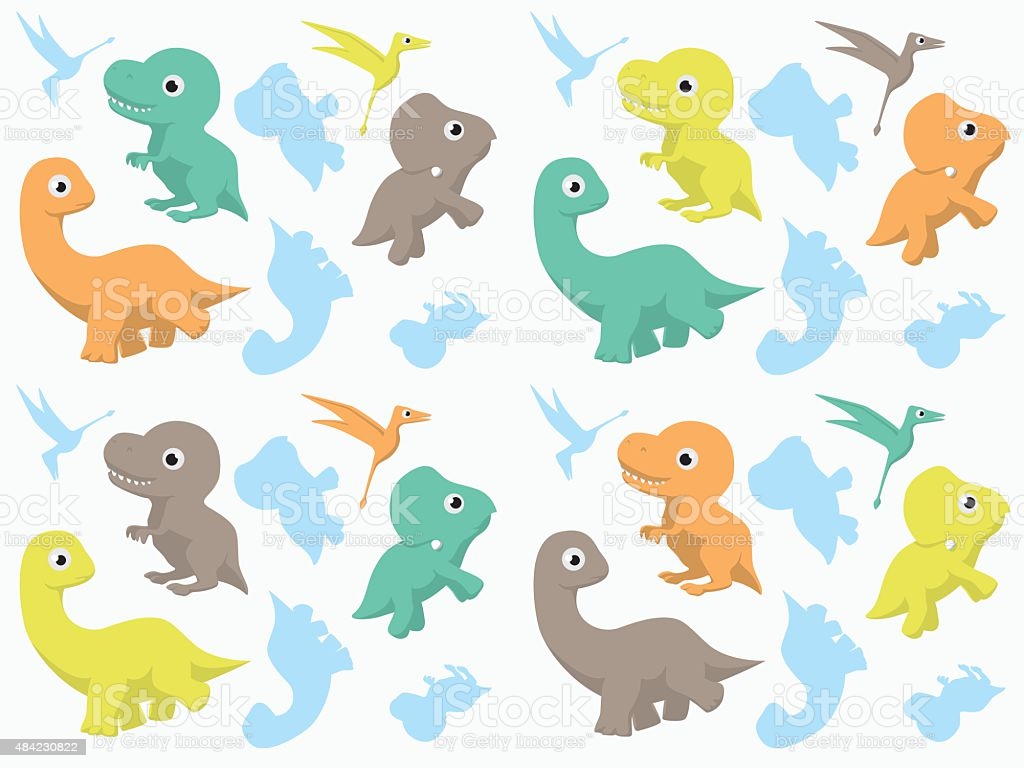 Dinosaurs Wallpaper Vector Illustration Stock