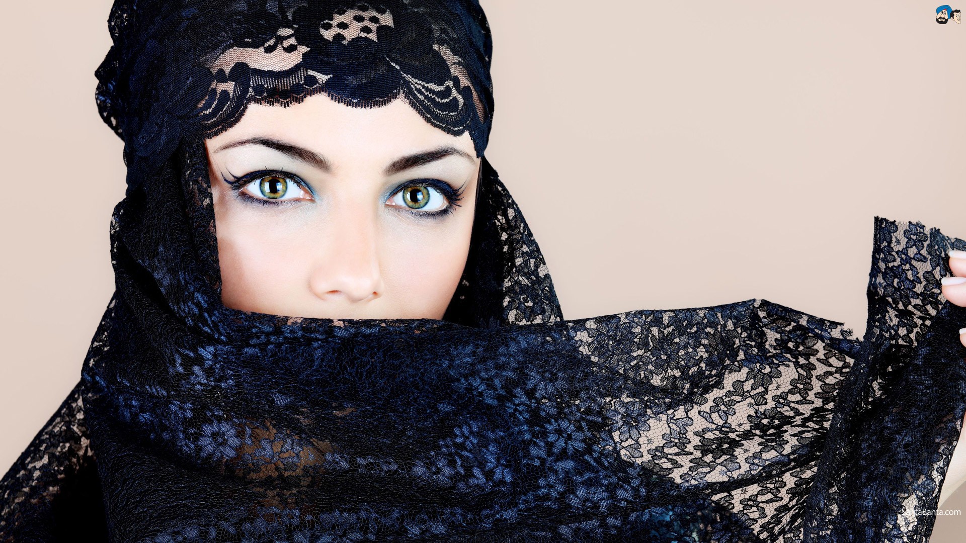 Arabic Girl Wallpaper Face Black Eyebrow Blue Beauty