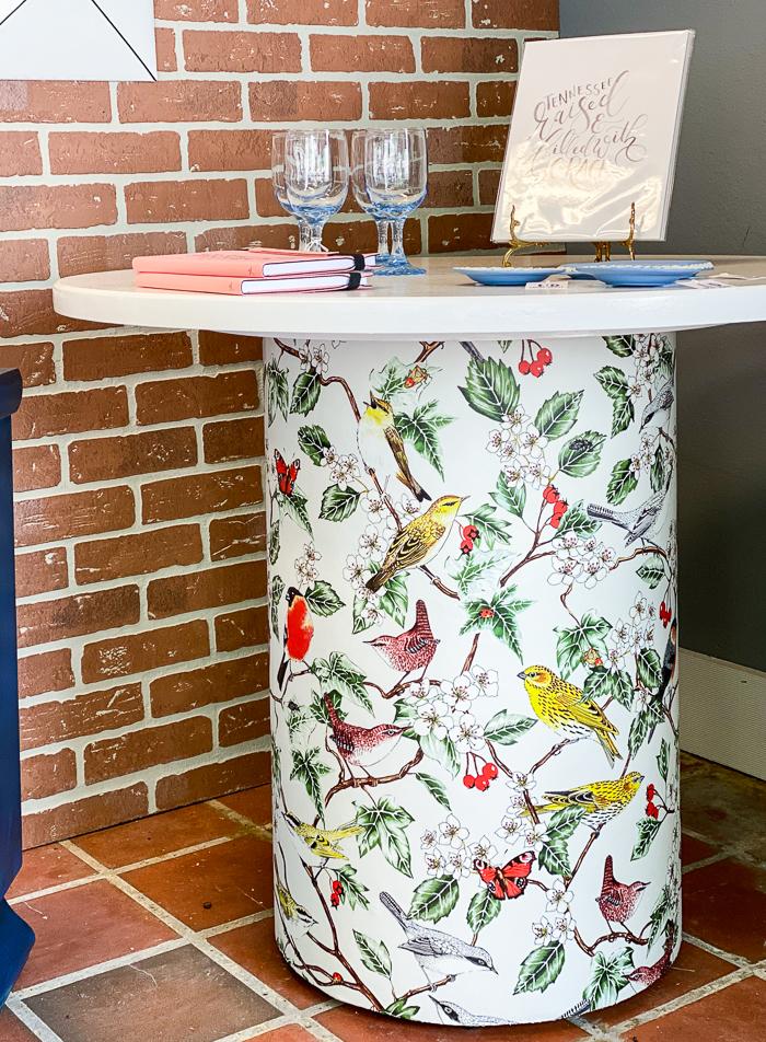 How To Decou A Table With Wallpaper Add Any
