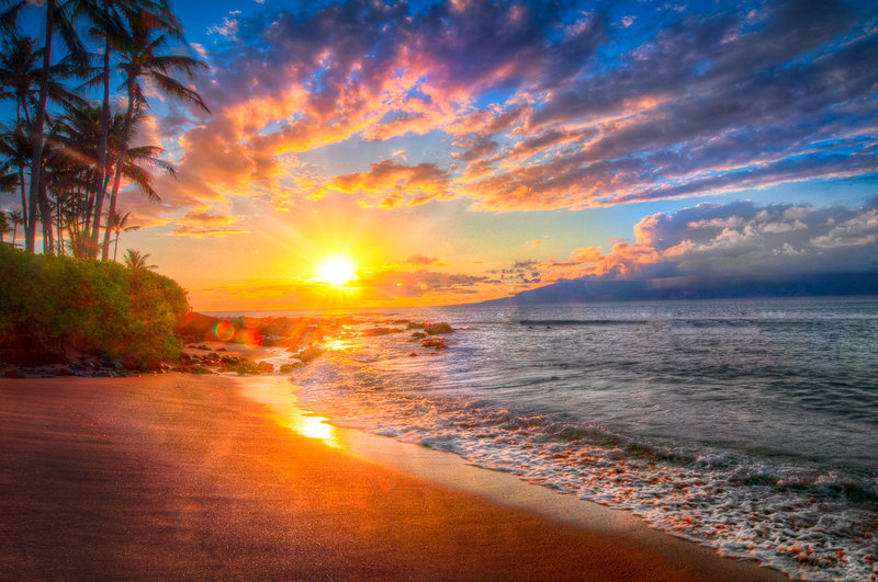 Maui Beach Sunset Wallpaper - WallpaperSafari