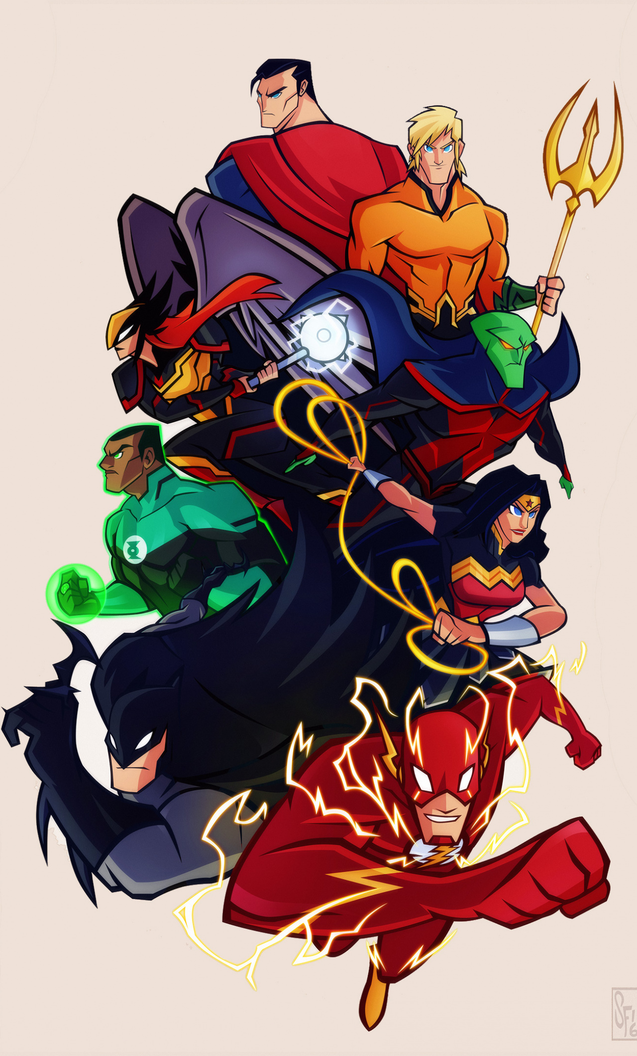 Justice League Cartoon Dc Comics Artwork Wallpaper   Justice 1280x2120