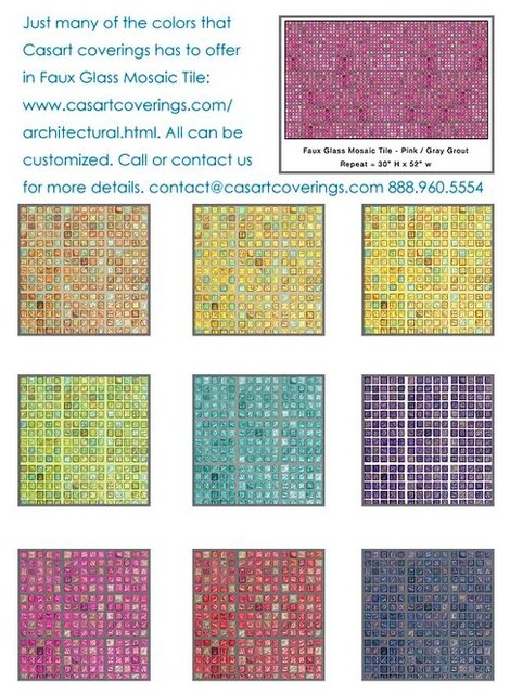 Removable And Reusable Faux Glass Mosaic Tile Eclectic Wallpaper