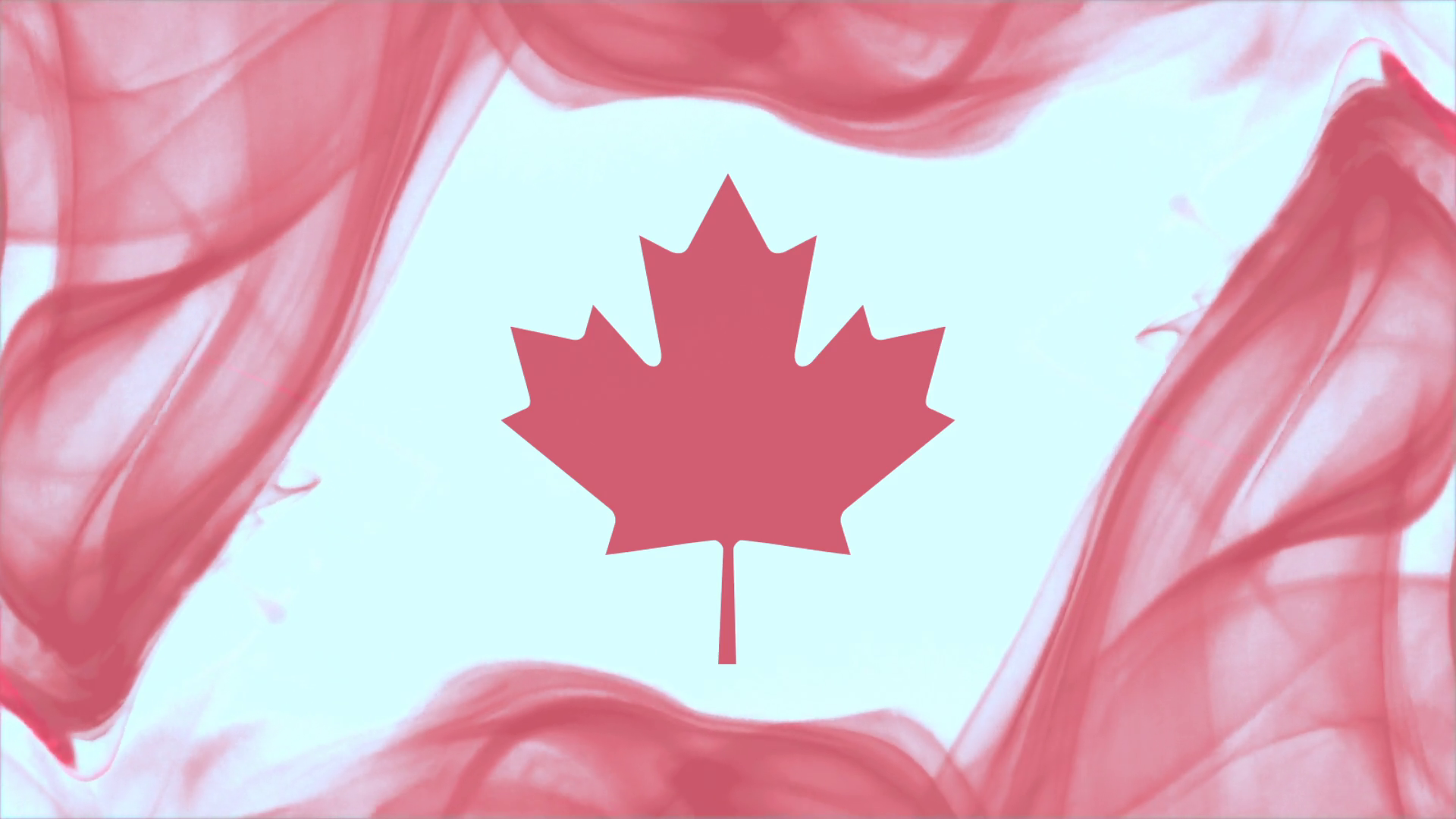 Canadian Flag Formed With Red Smoke On White Background Canada