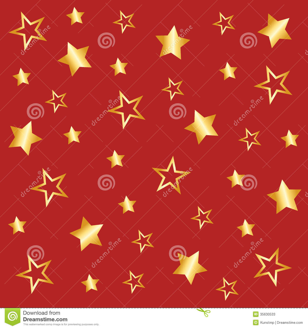 Background Star Pattern Red Gold Stars Golden Seamless