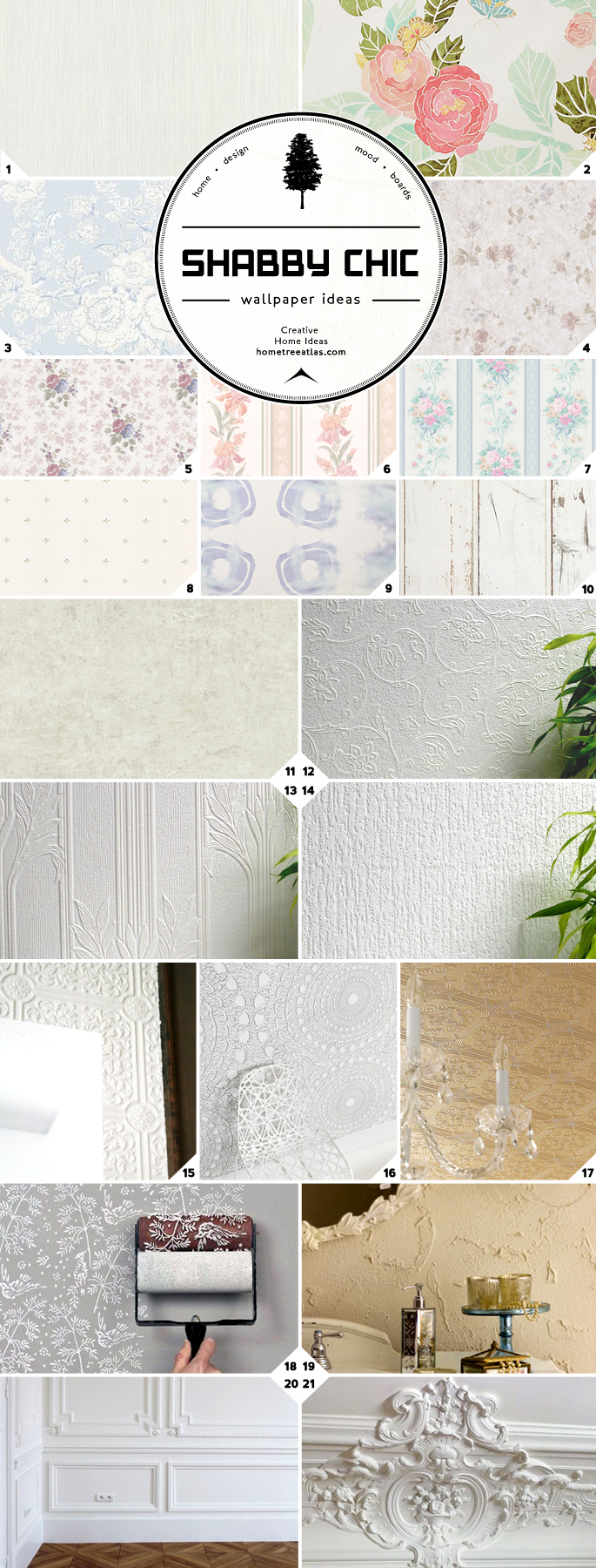 Most of the shabby chic wallpaper designs and ideas in the mood board