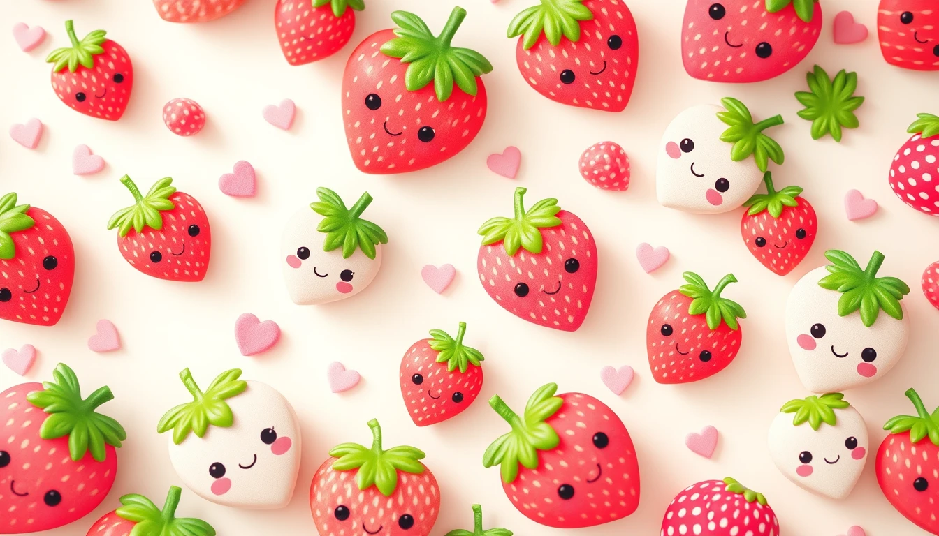 Kawaii Strawberry Wallpaper