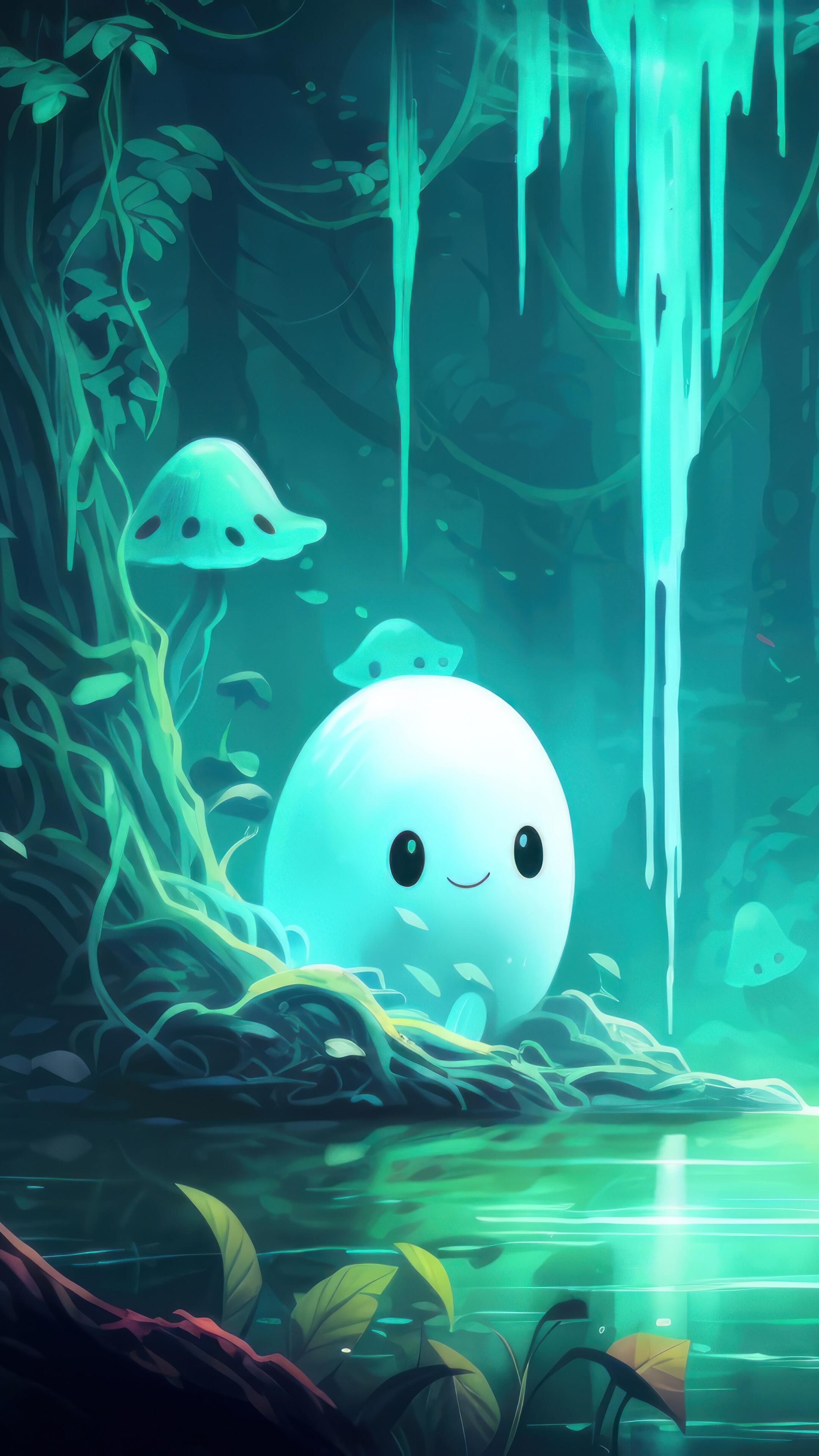 Cute Ghost Halloween Forest 4k Wallpaper iPhone HD Phone 3351m