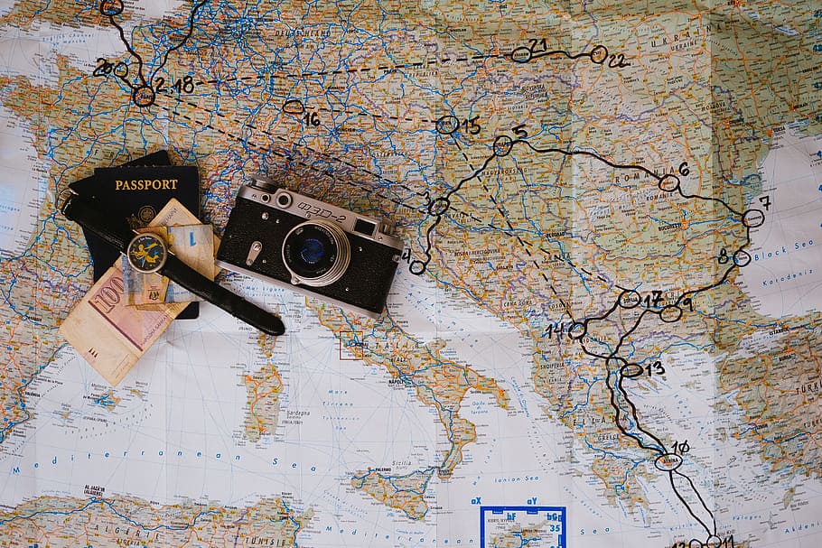 Euro Trip Map Camera Travel Wanderlust Vintage