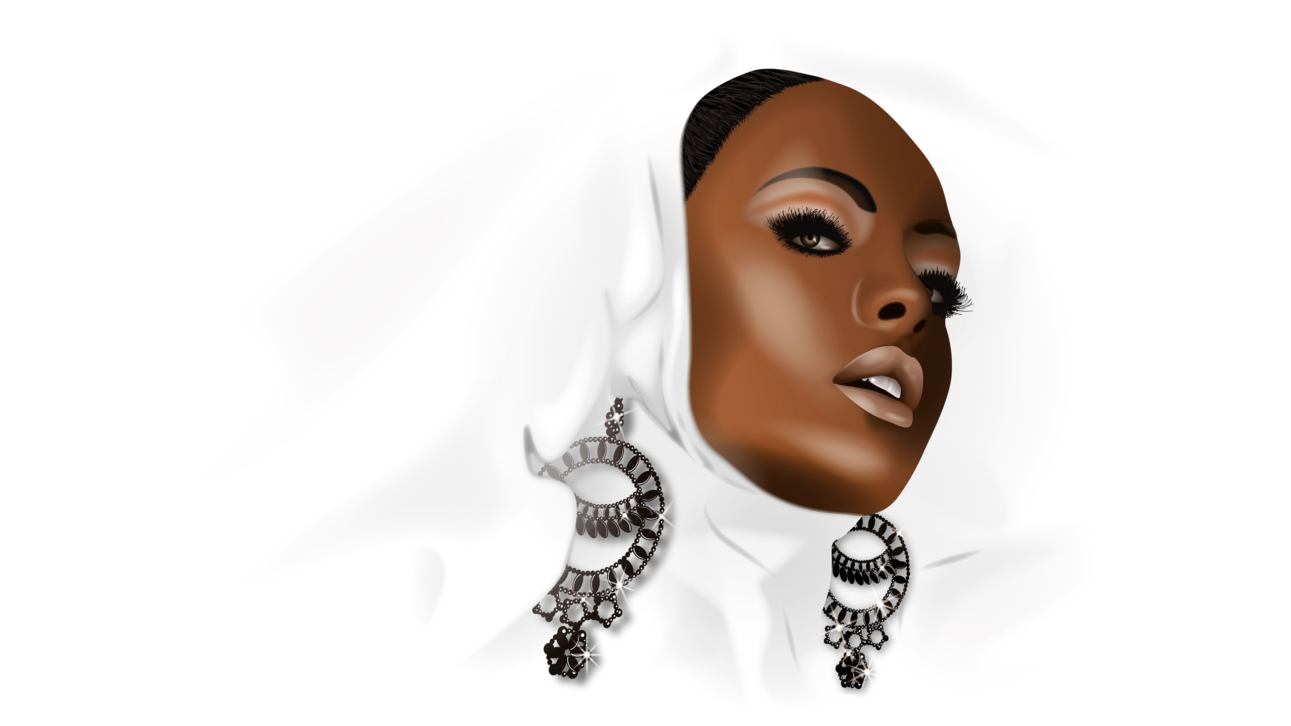 3d Black Woman Wallpaper