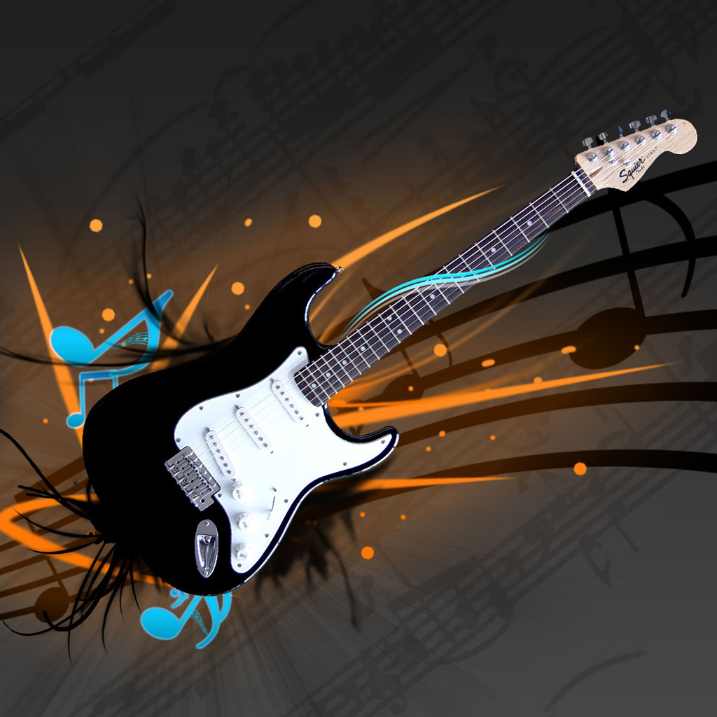 Electric Guitar Wallpaper 4K, Instrument, Dark background, Fire