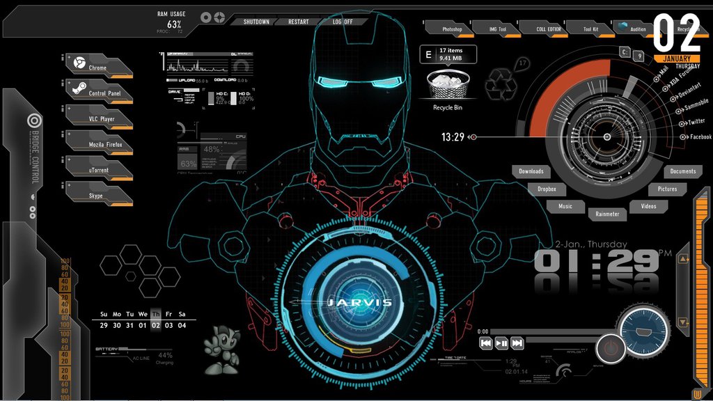 Iron Man Jarvis HD Wallpaper Shield Os By
