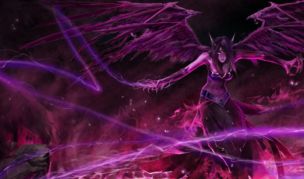 League Of Legends Wallpaper Morgana The Fallen Angel