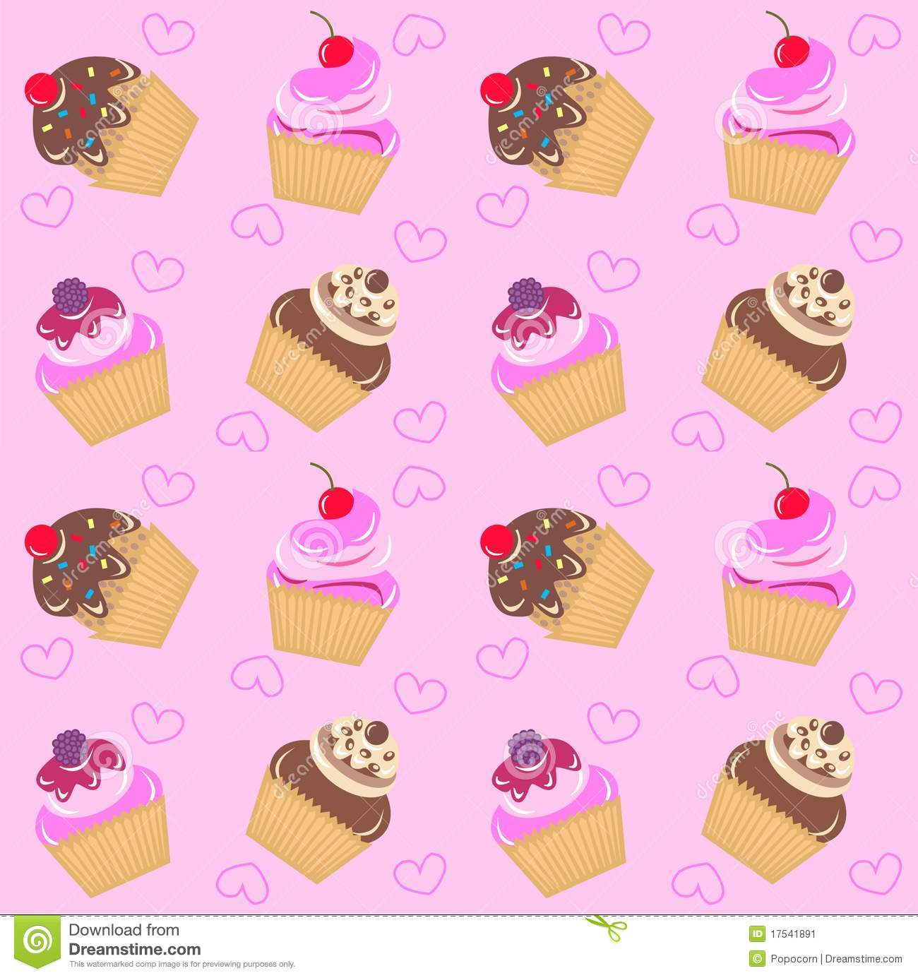 Cute Cartoon Cupcake Wallpaper