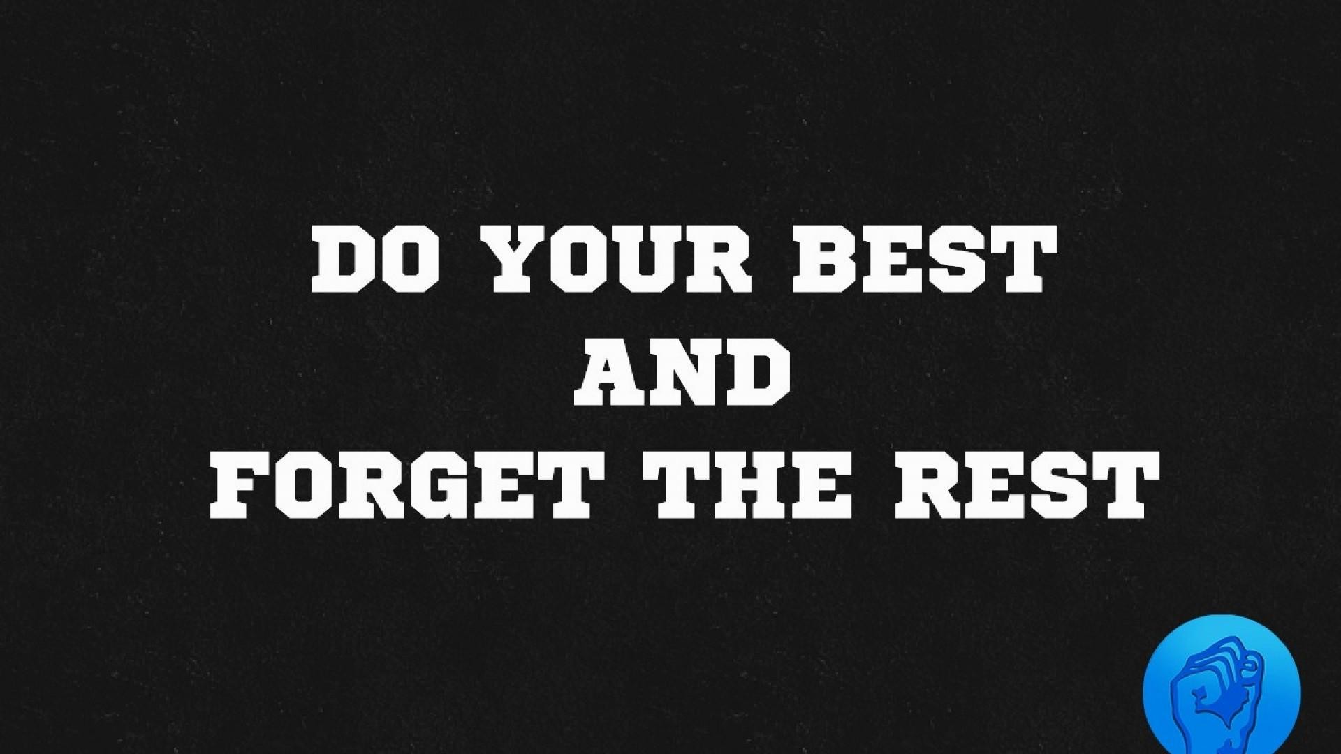 Motivational quote on a black background: 