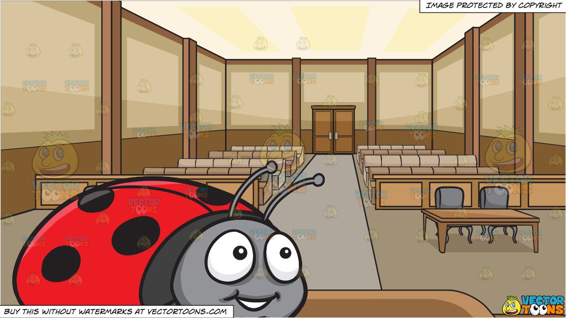 A Smiling Ladybug And Inside Courtroom Background Clipart