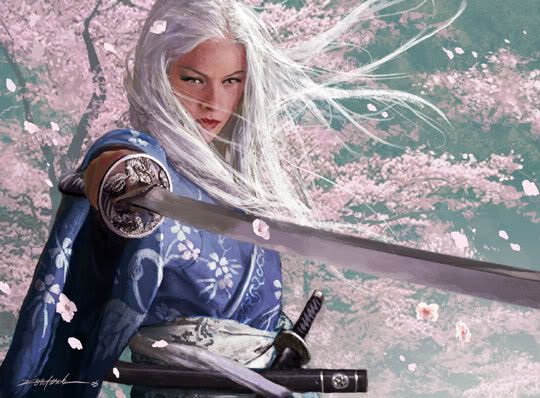 White Haired Samurai Woman Female Warriors