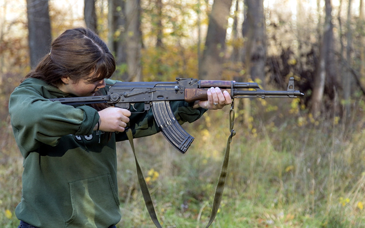 Picture Ak Assault Rifle Girls Army