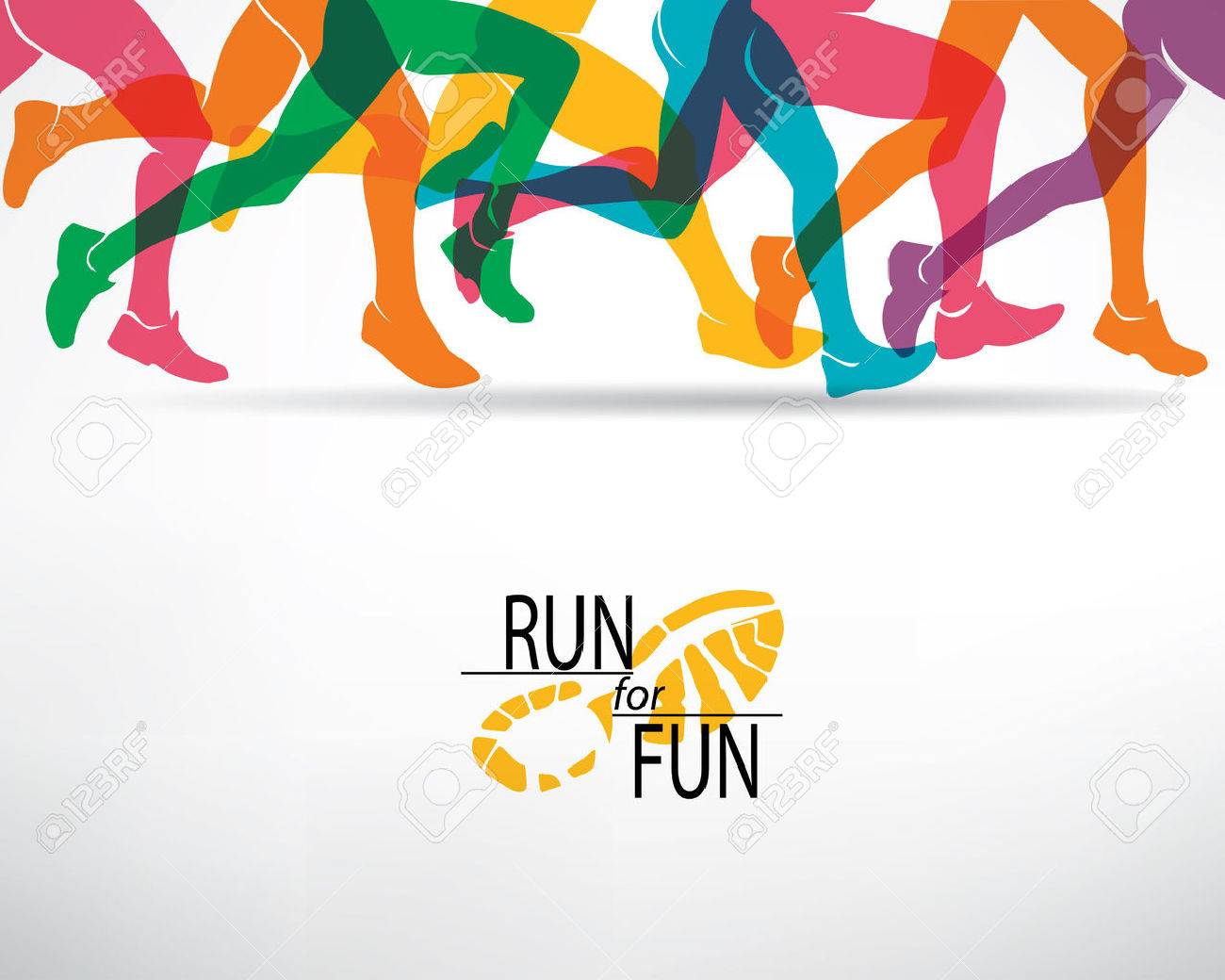 Running People Set Of Silhouettes Sport And Activity Background