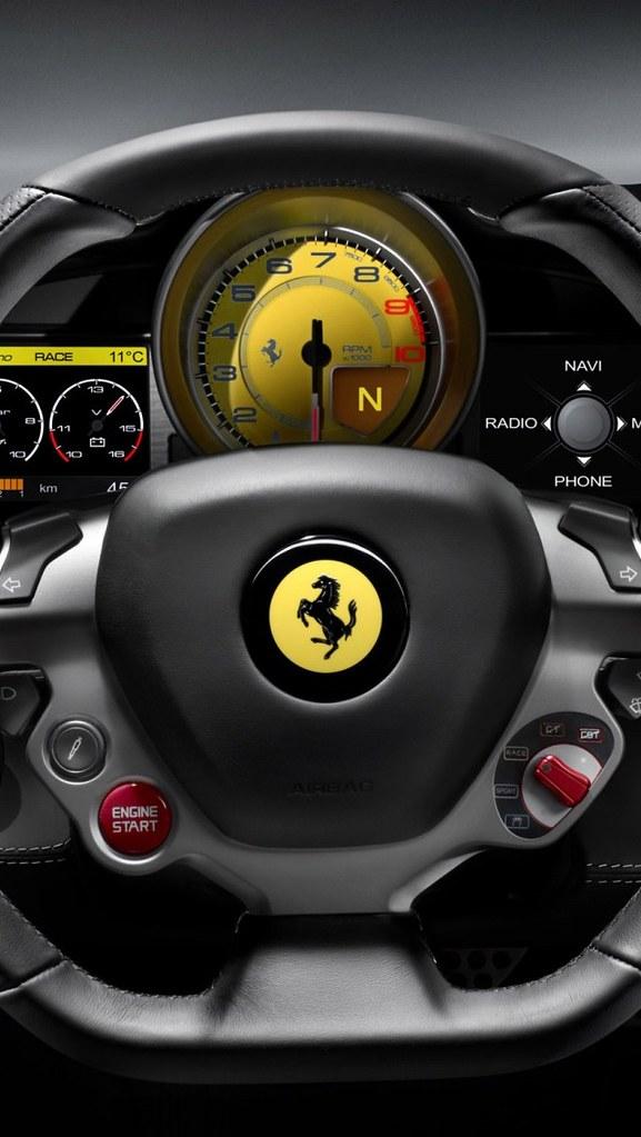 Ferrari Italia Steering Wheel iPhone Wallpaper