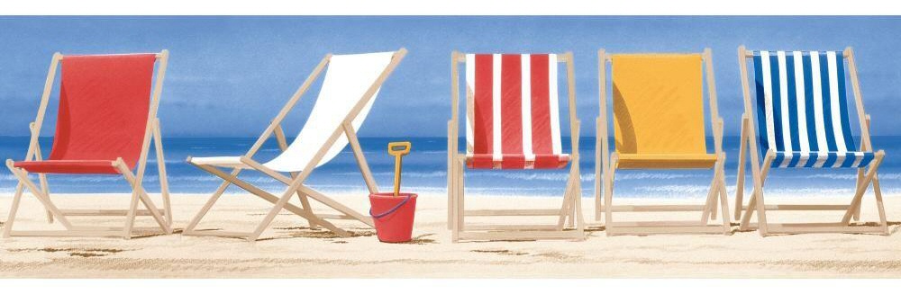 Beach Chairs Wallpaper Border
