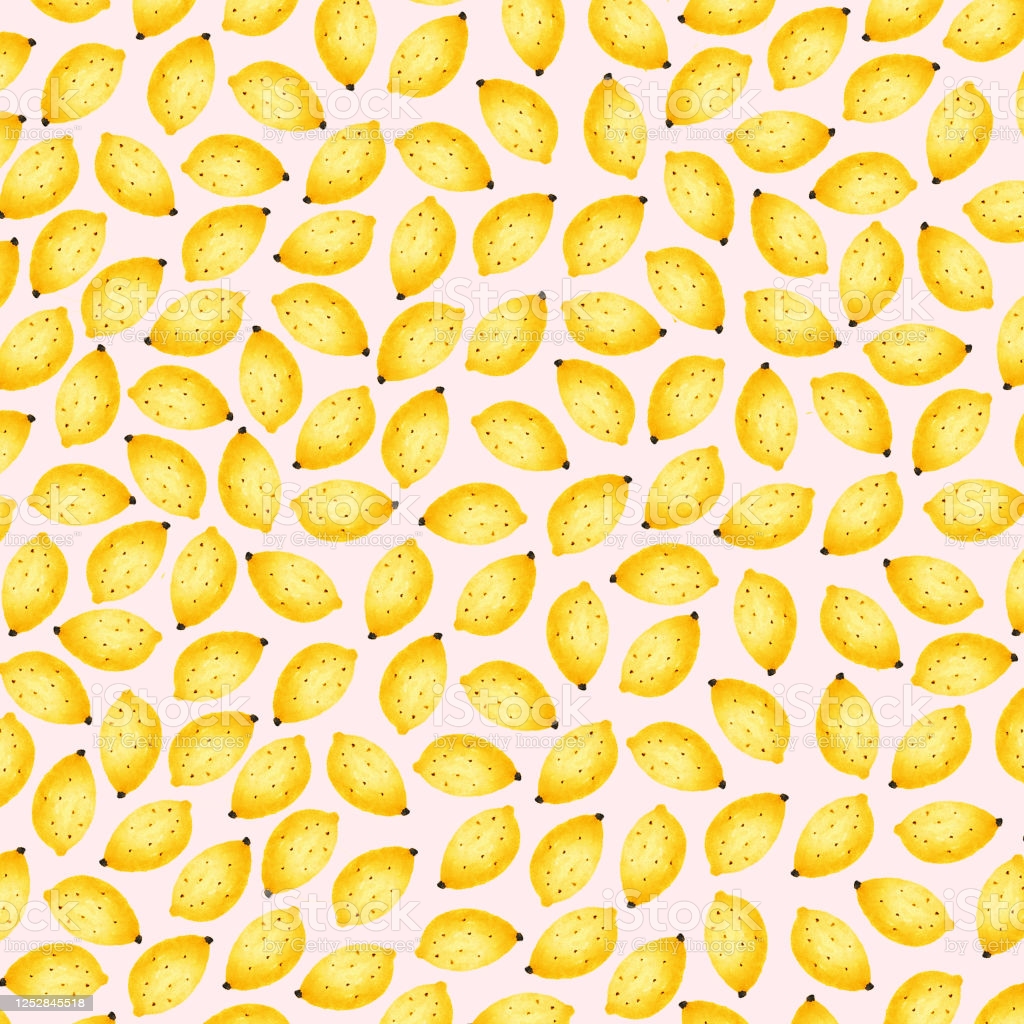 Hand Drawn Lemon Pattern Illustration Fresh Lemons Background