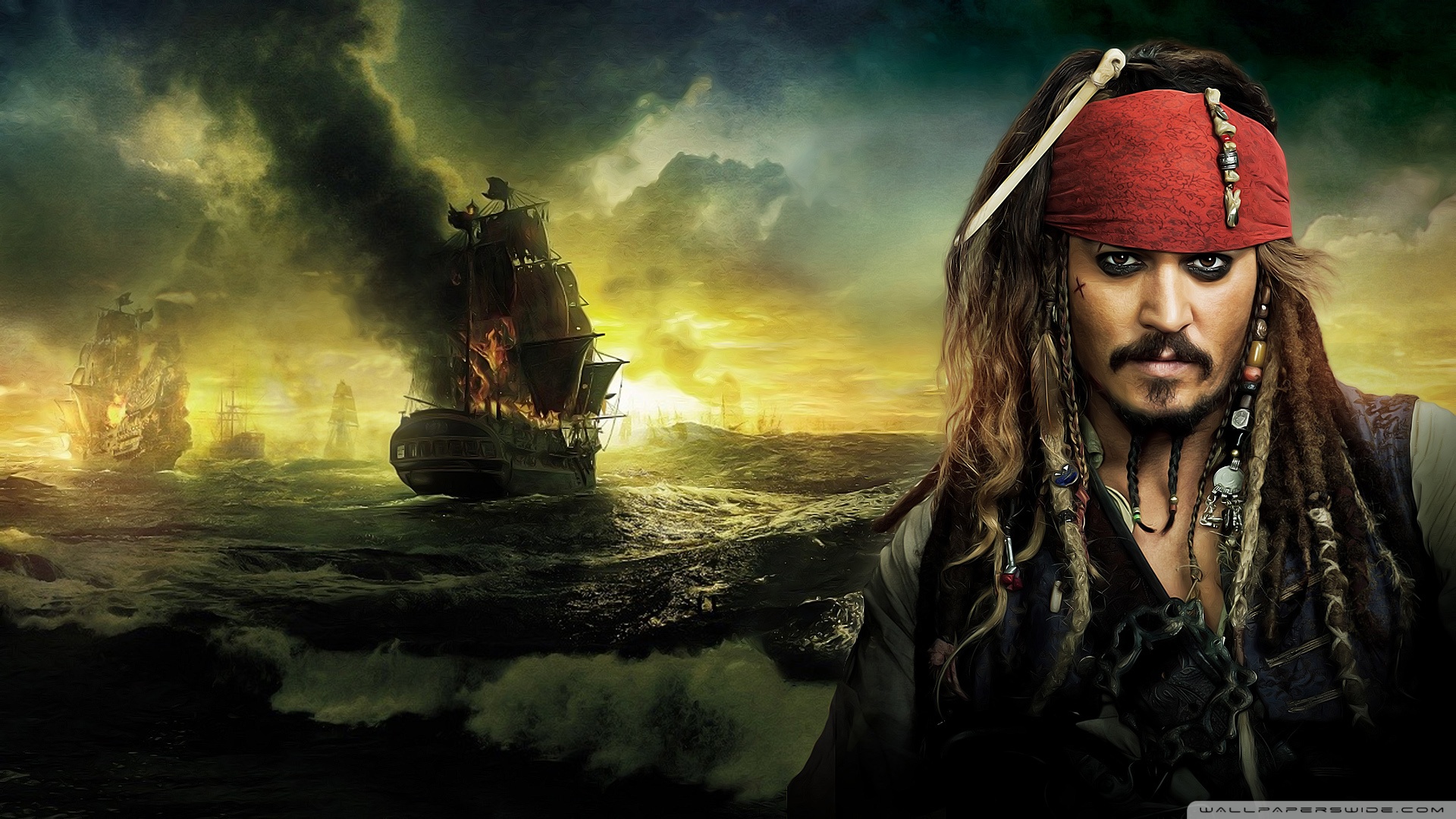 Tides Johnny Deep As Capitain Jack Sparrow HD Wallpaper