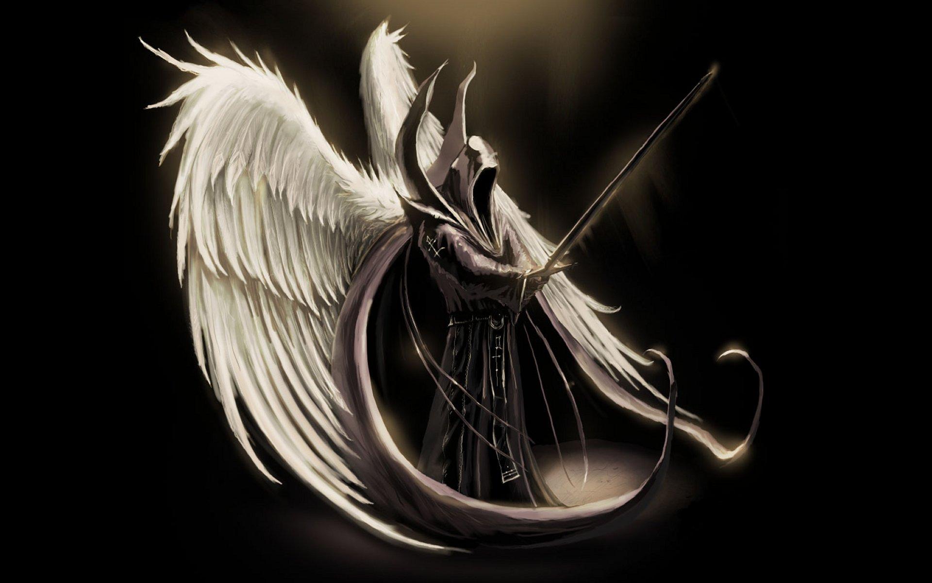 The Dark Angel Bearing A Sword Wallpaper