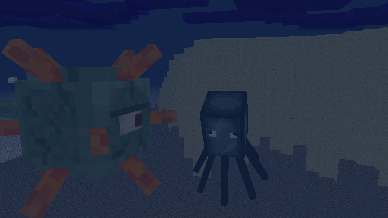 Minecraft Guardian And Squid