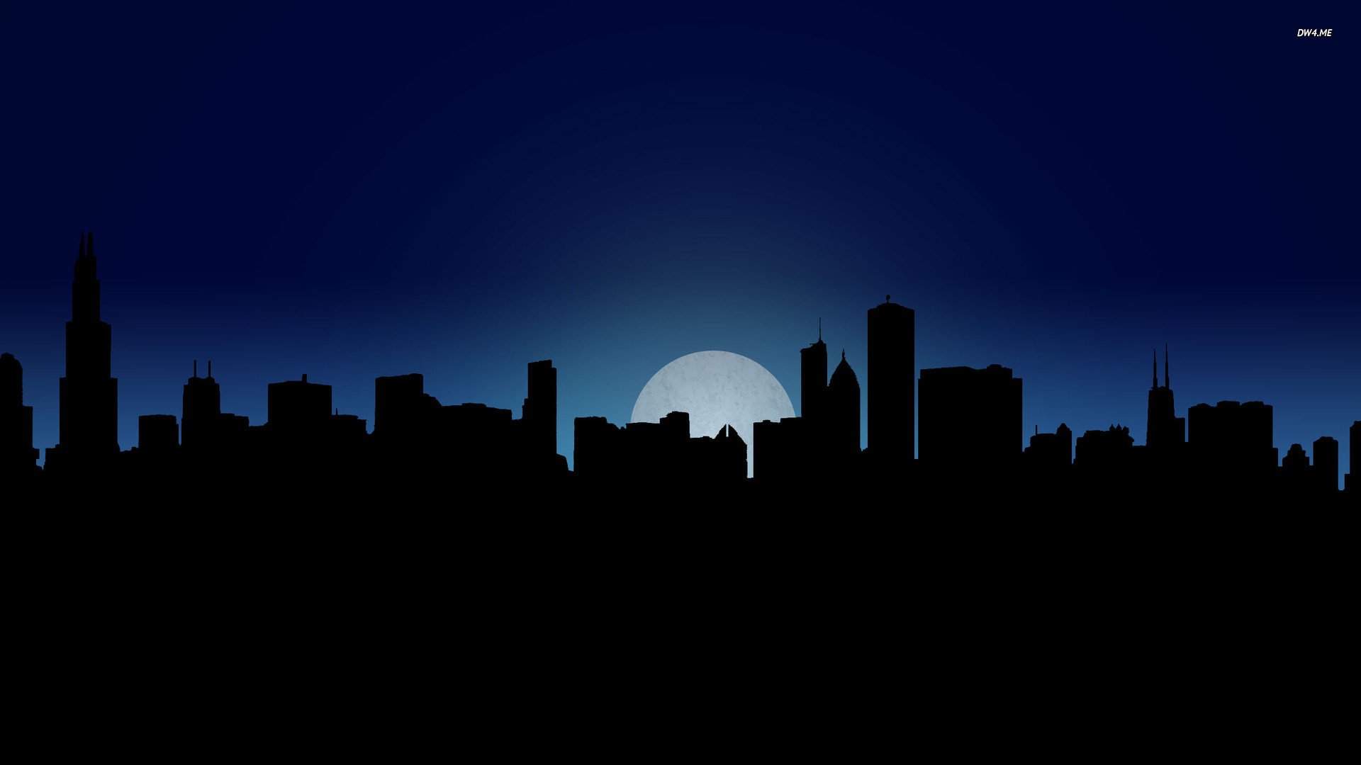 Chicago skyline at night wallpaper Vector wallpapers