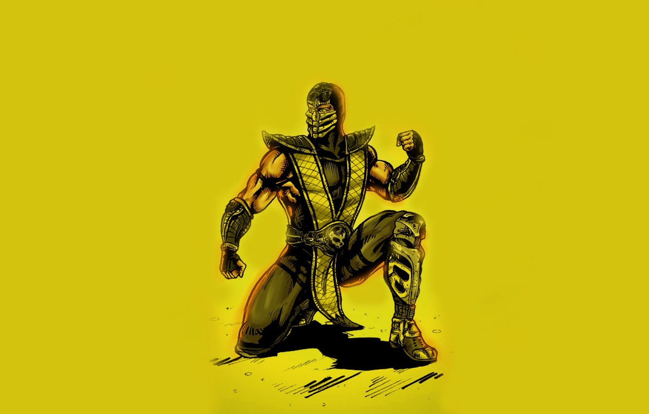 Wallpaper Yellow Scorpio Ninja Scorpion Mortal Kombat