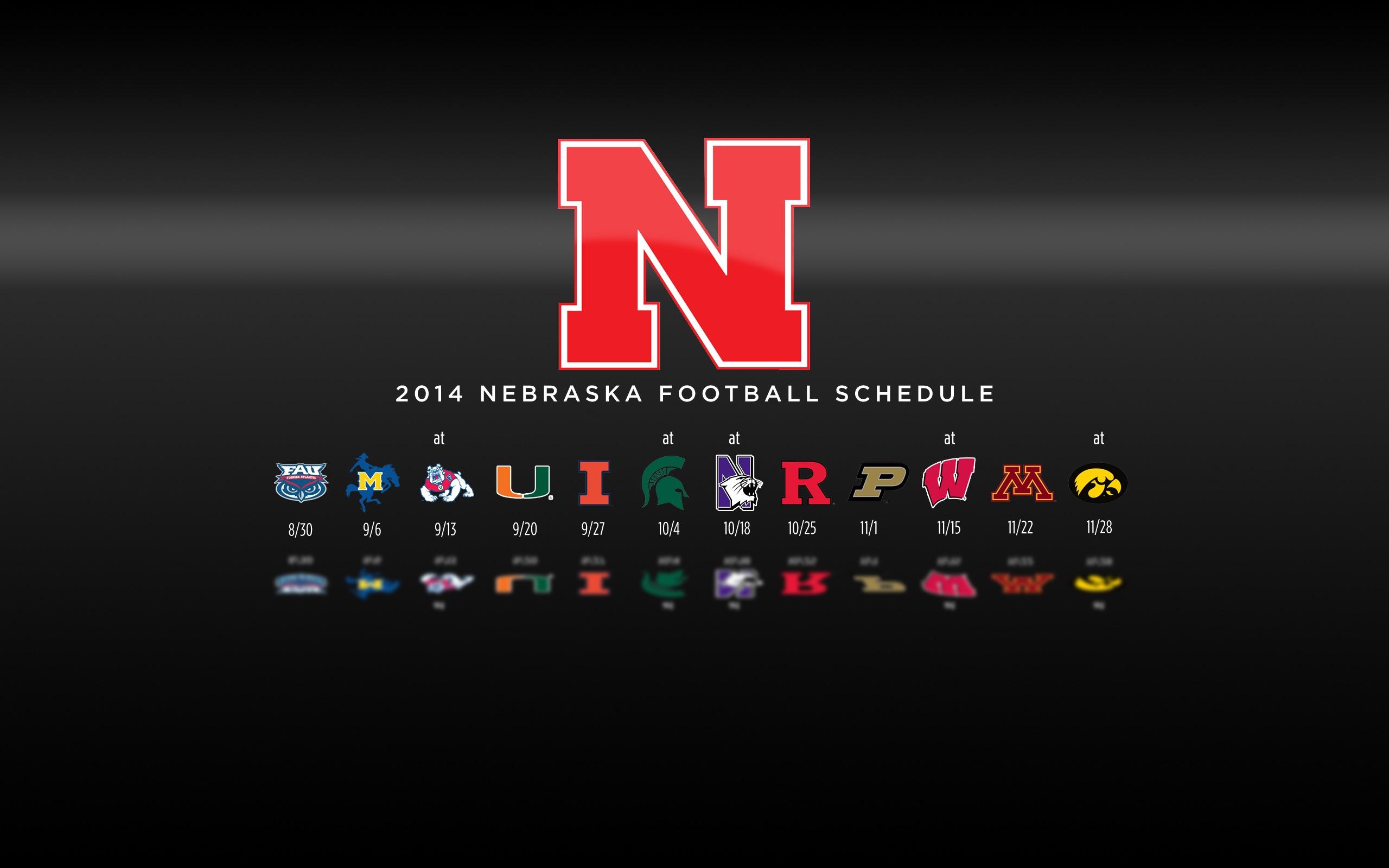 Black Background Nebraska Football Schedule Wallpaper