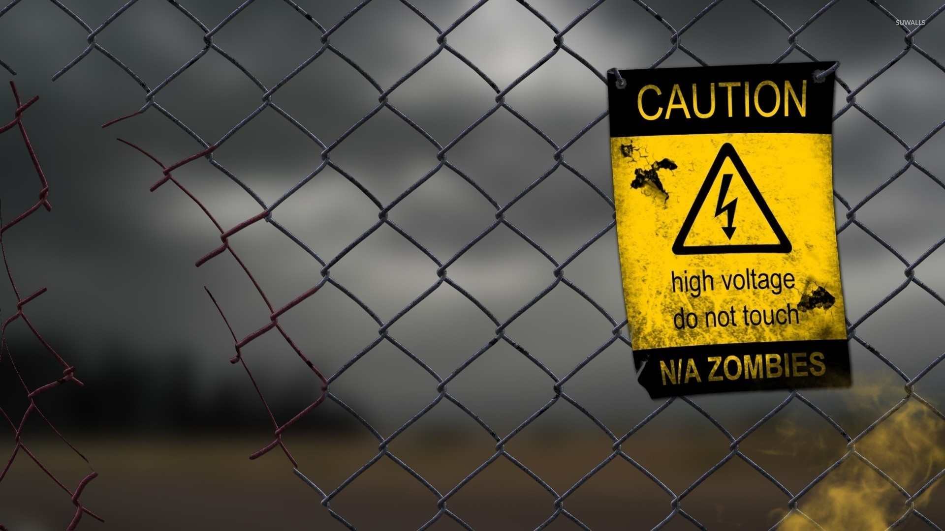 High Voltage Do Not Touch Wallpaper Artistic