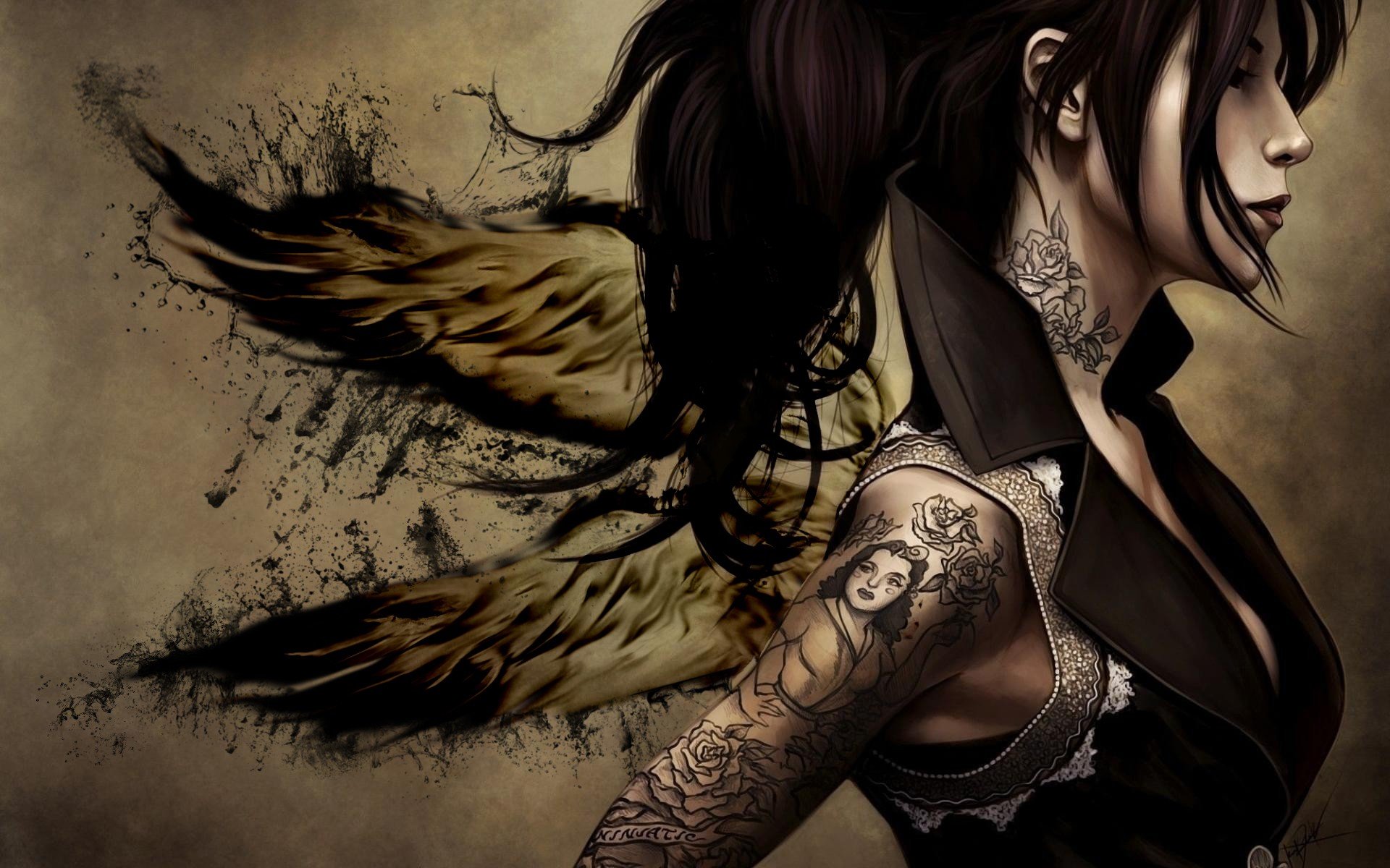 Winged Tattoo Wallpaper Hd