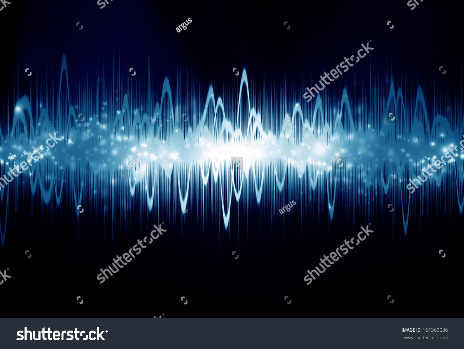 Bright Sound Wave On Dark Blue Stock Illustration