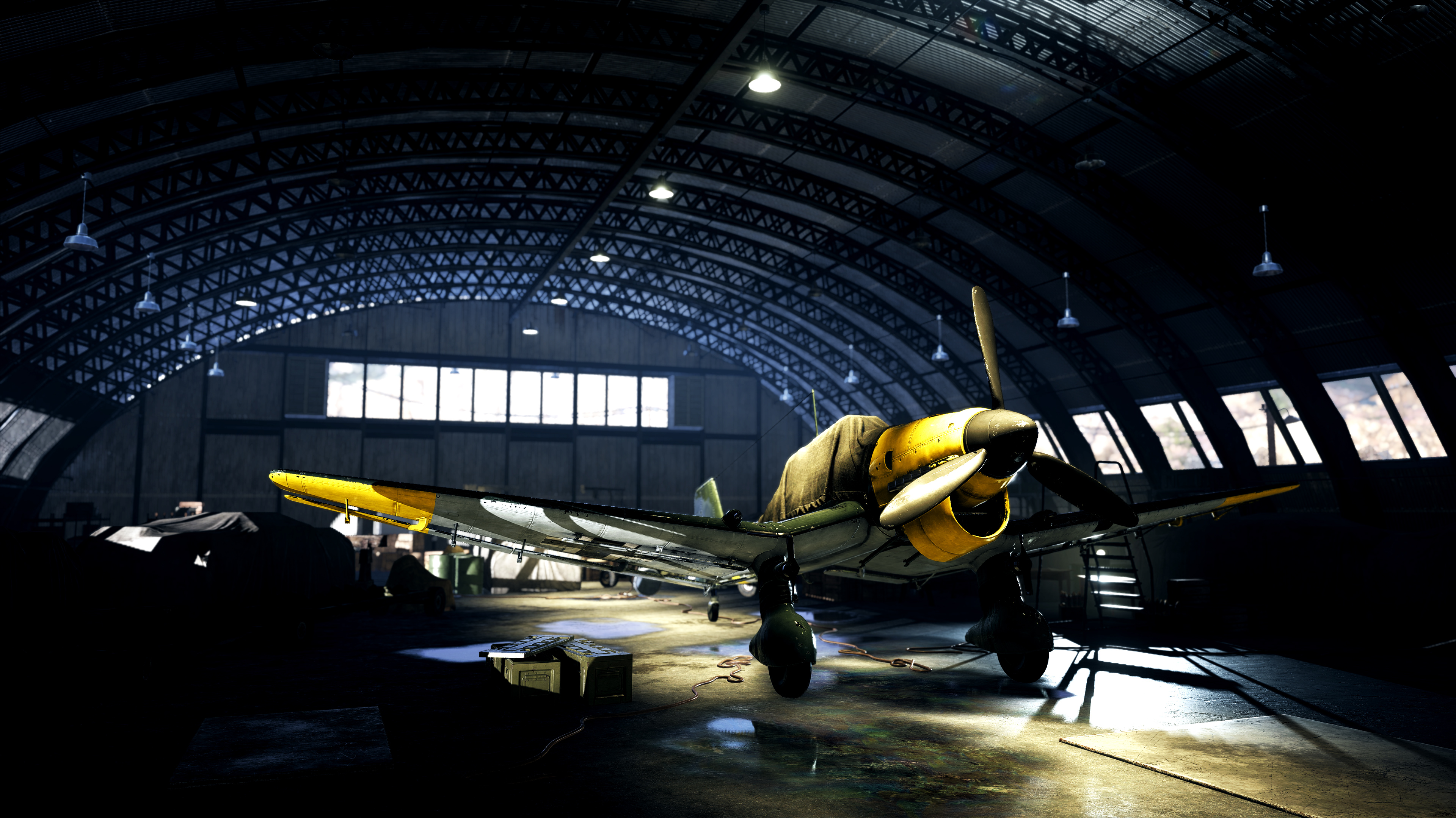 Wallpaper 4k Battlefield V Plane Hangar Games