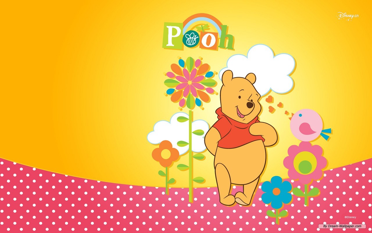 Free Pooh Rainbow Cell Phone Wallpaper