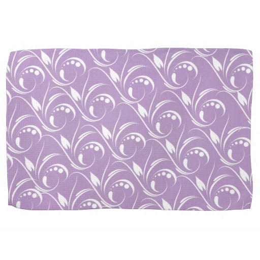 Graphic Design On African Violet Background Hand Towels