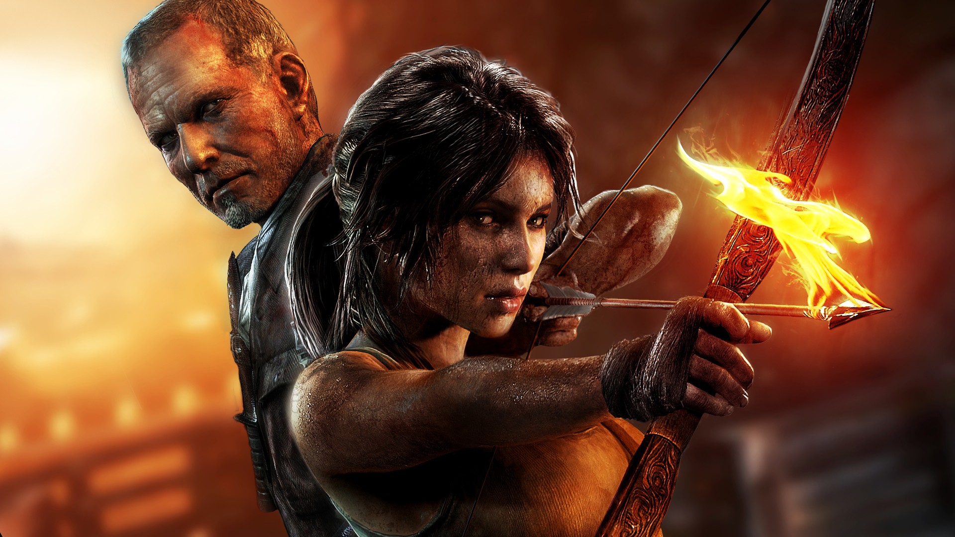Tomb Raider Lara Croft Fire Bow Arrow Women Females Girls