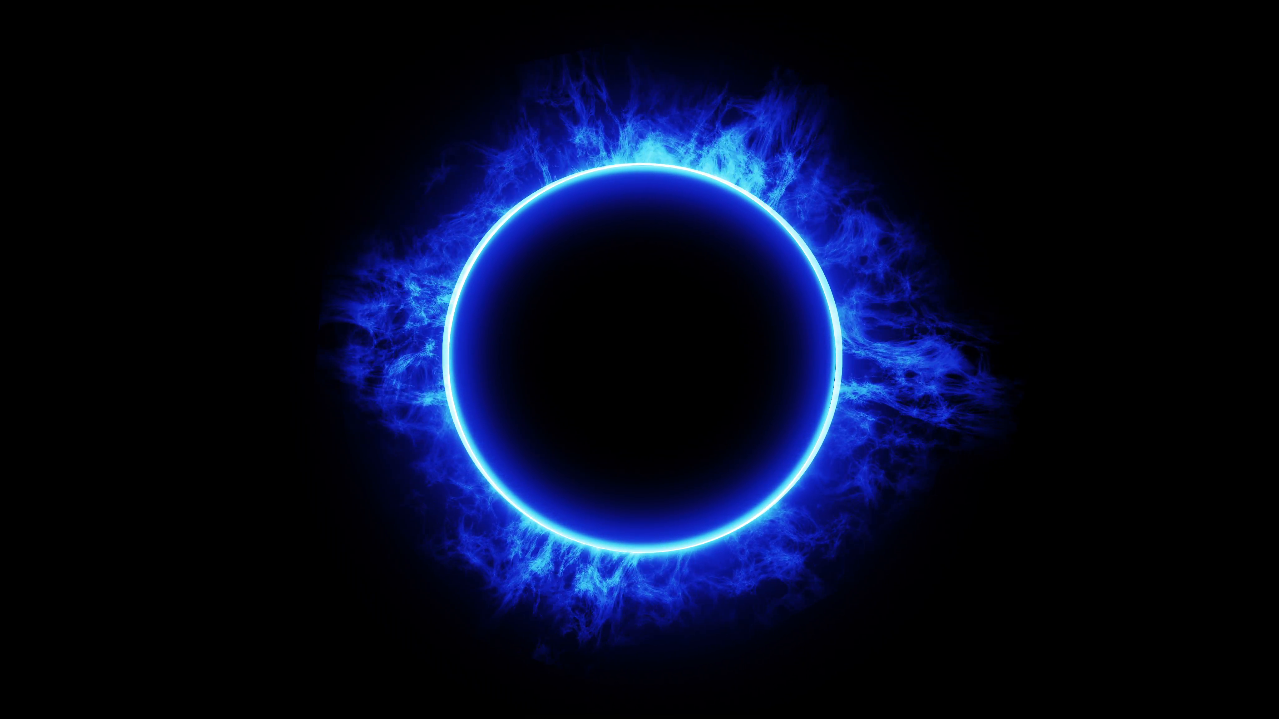 Blue Flame Black Background Image