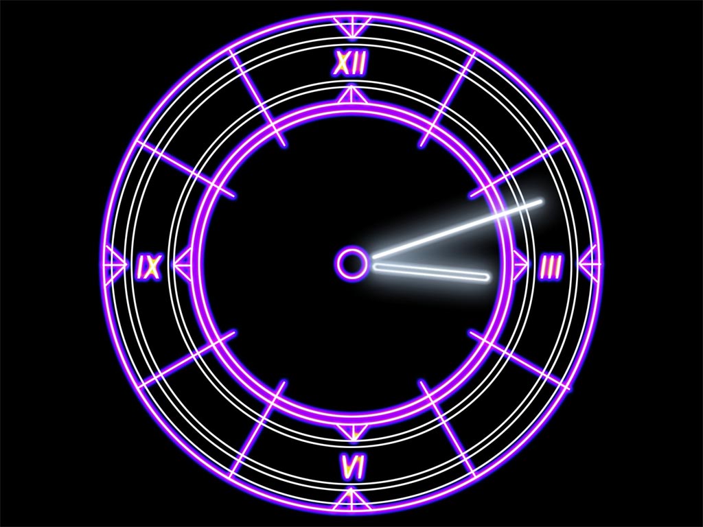 Luminescent Clock screensaver cool radiant futuristic clock 1024x768
