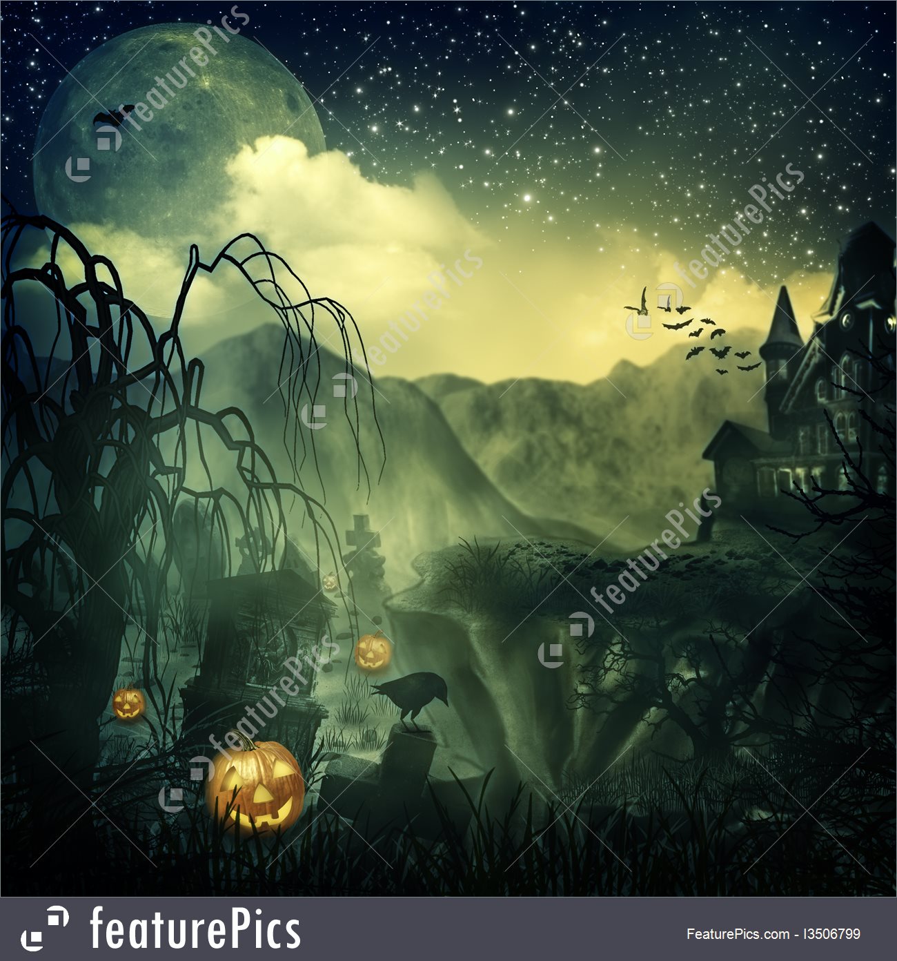 Scary Halloween Background 1300x1392
