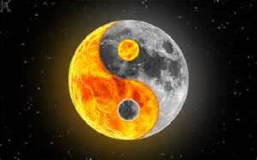 Celestial Sun And Moon Wallpaper As Yin Yang