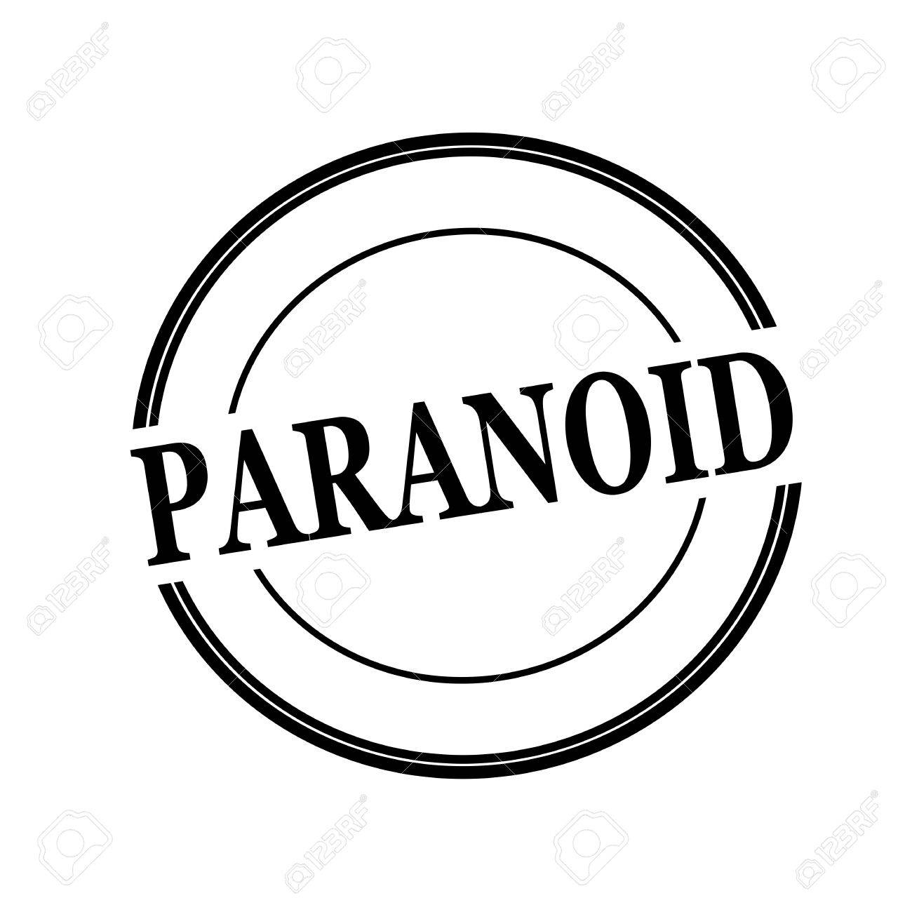 Paranoid Black Stamp Text On Circle White Background Stock