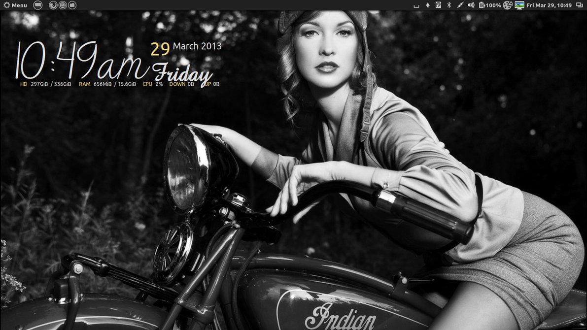 Classy Woman On Indian Motorcycle Black White By Speedracker